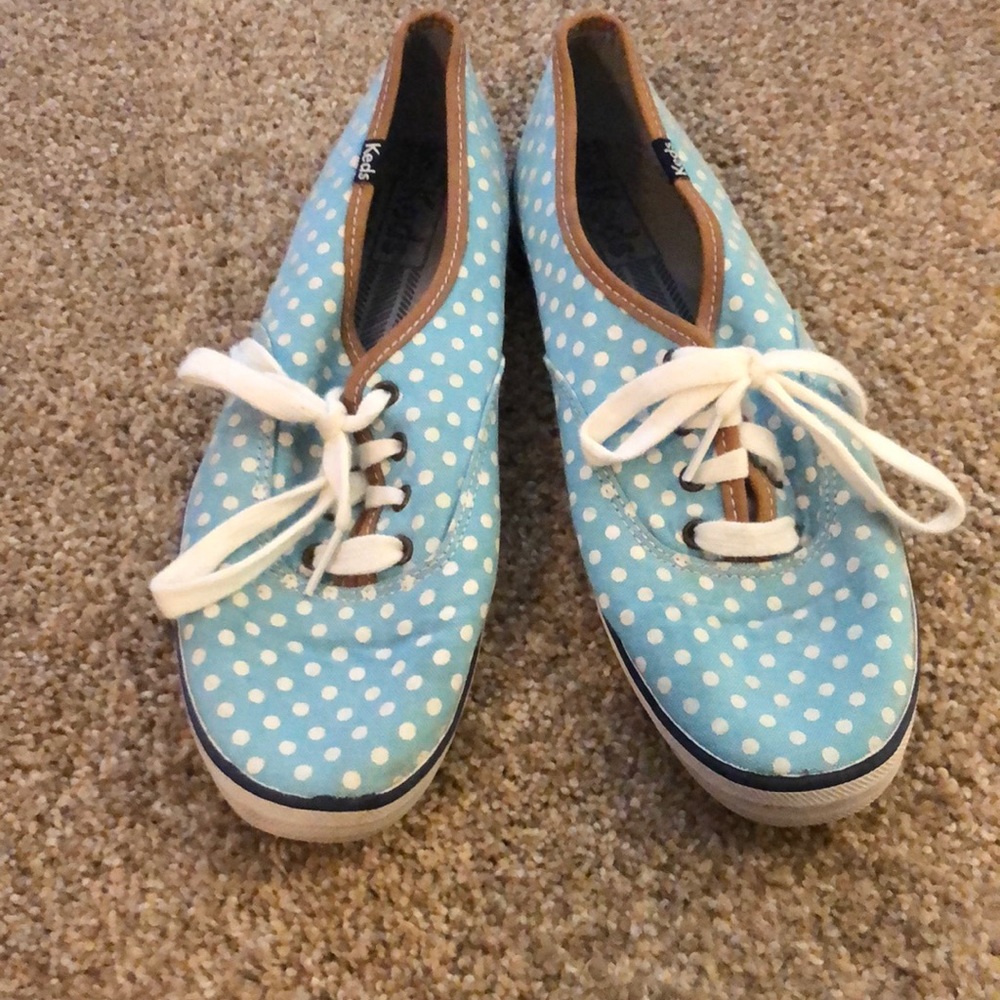 Women’s blue polka dot keds-8.5